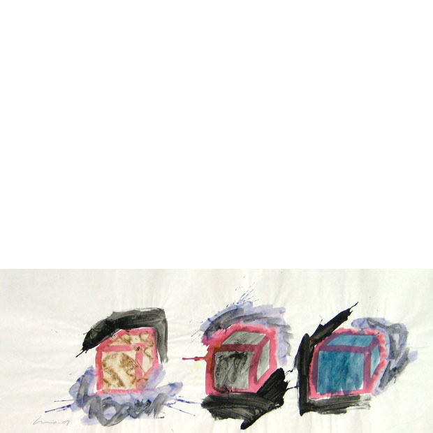 Painting Tres cubos de cores