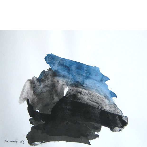 Painting Forma en negro e azul